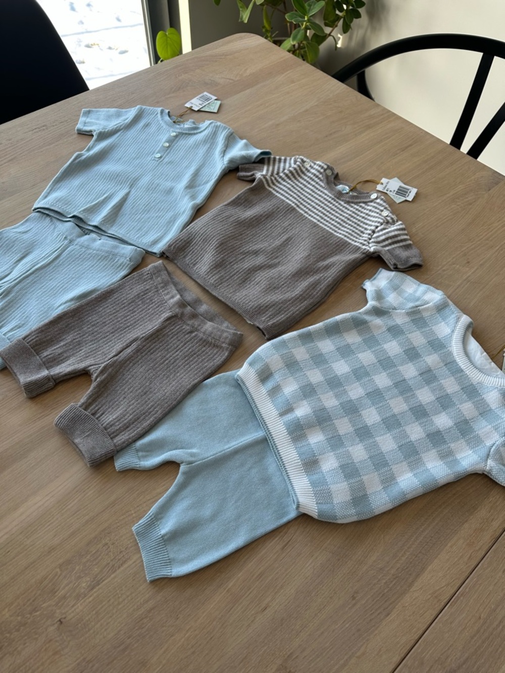 NWT Kids Matching Sets - Blue & Brown Knit Two-Piece Sets